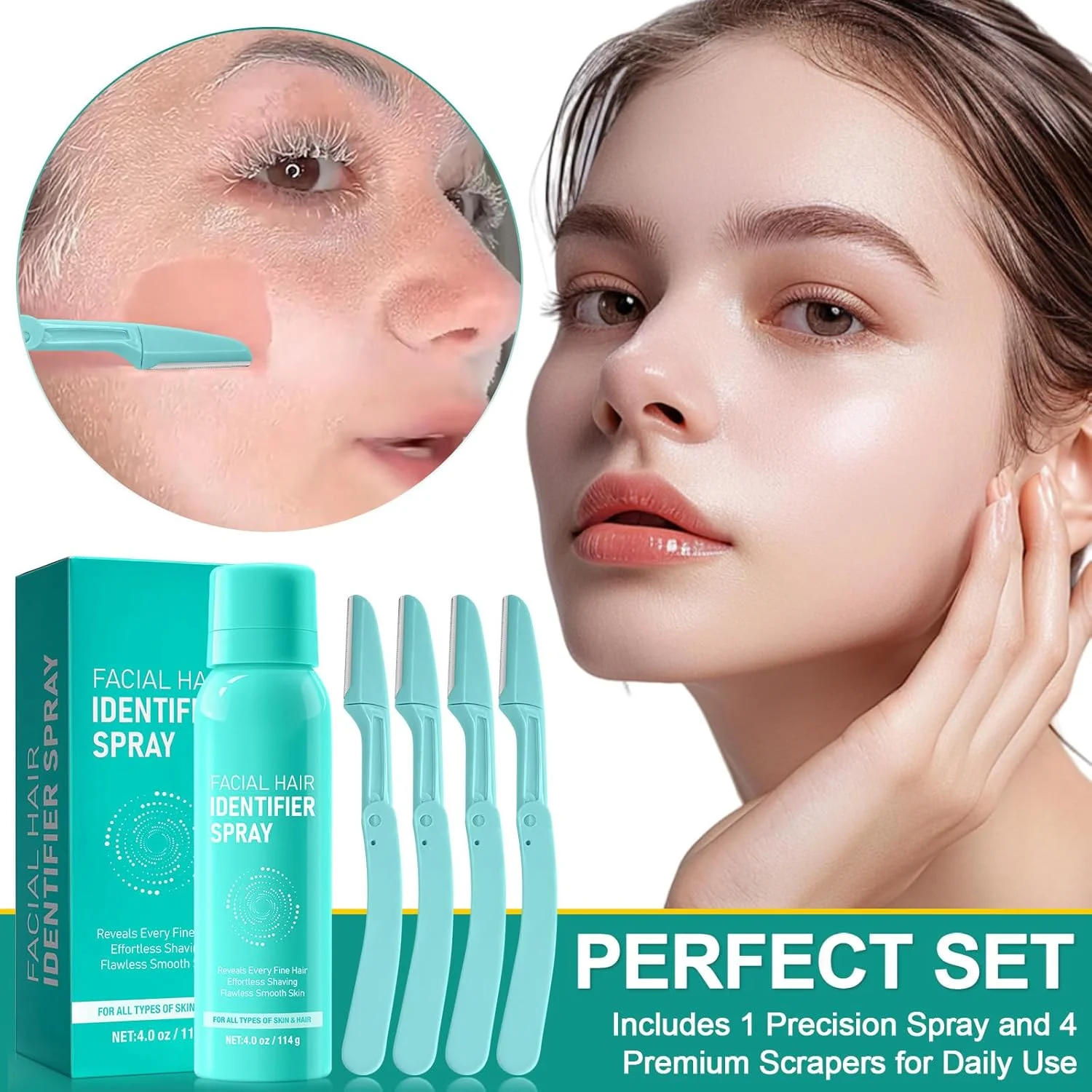 اسپری مشخص کننده موی صورت، اسپری مشخص کننده مو برای اصلاح صورت، اسپری درماپلنر به همراه 4 عدد تیغ صورت سبز، مرطوب کننده و مراقبت از پوست، مناسب برای انواع پوست، اسپری مشخص کننده مو اسپری مشخص کننده موی صورت، اسپری مشخص کننده مو برای اصلاح صورت، اسپری درماپلنر به همراه 4 عدد تیغ صورت سبز، مرطوب کننده و مراقبت از پوست، مناسب برای انواع پوست، اسپری مشخص کننده مو