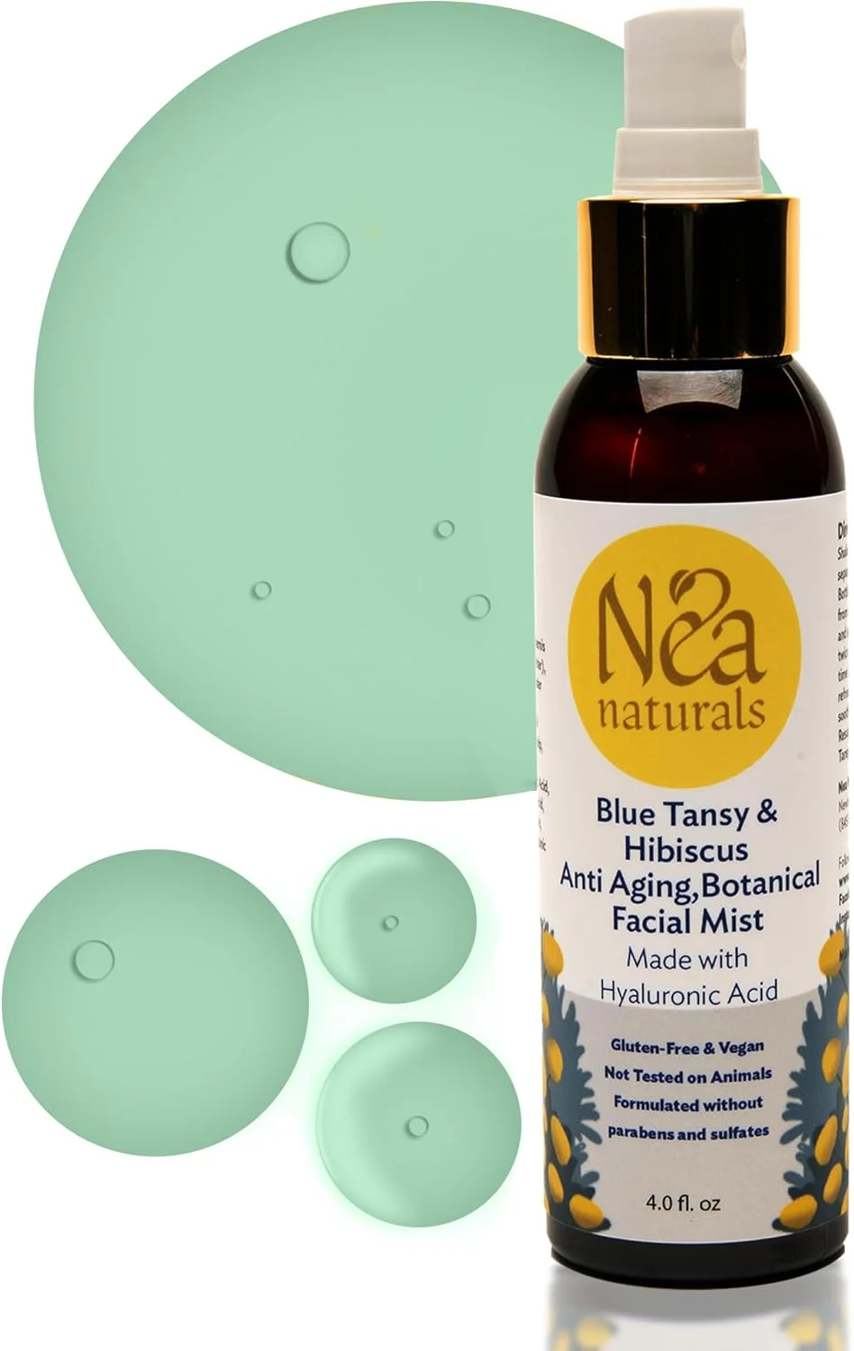 اسپری صورت ضد پیری تانسی آبی و هیبیسکوس - ساخت آمریکا - آبرسان طبیعی، سرم صورت ضد پیری - اسپری صورت درخشان کننده پوست 120 میلی لیتر