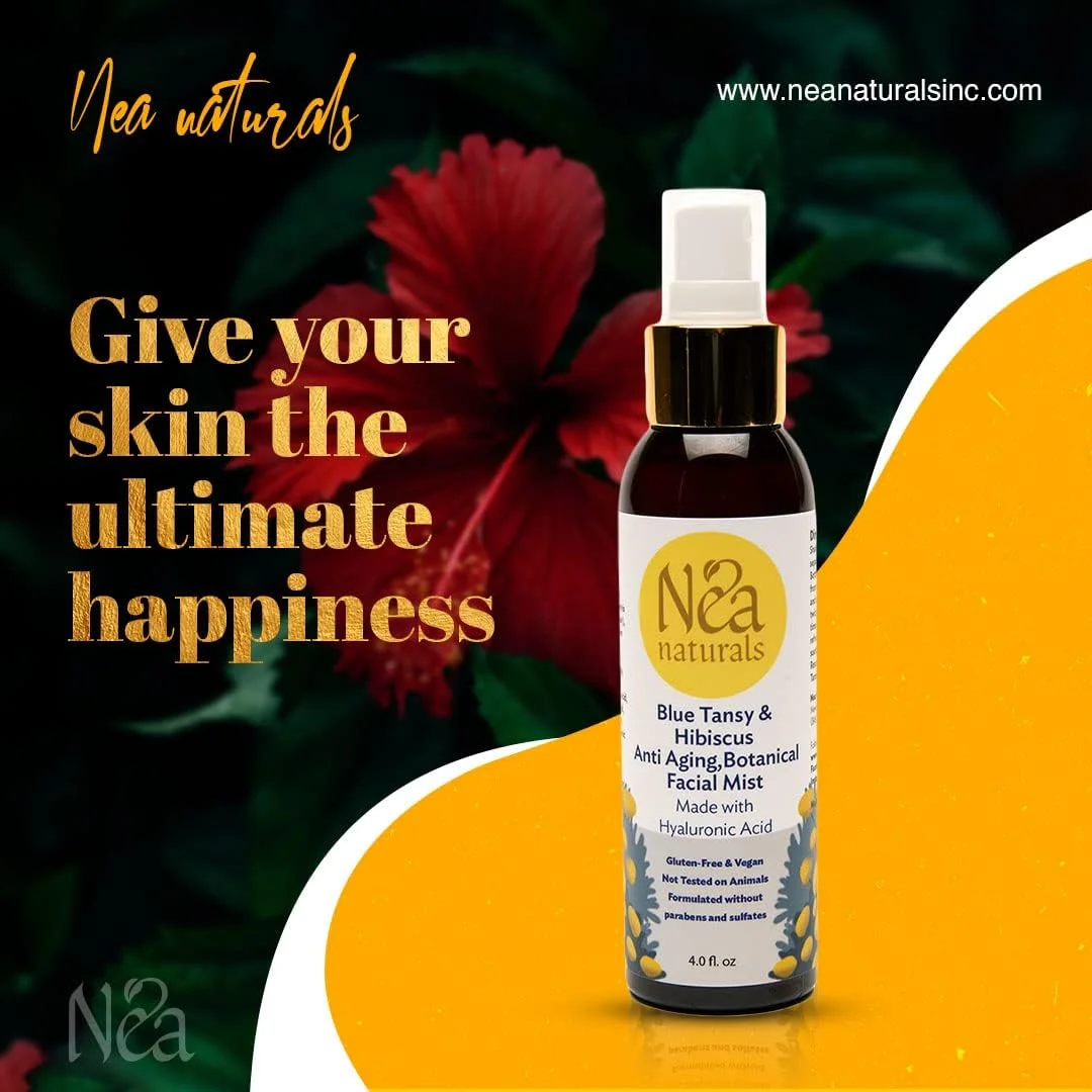 اسپری صورت ضد پیری تانسی آبی و هیبیسکوس - ساخت آمریکا - آبرسان طبیعی، سرم صورت ضد پیری - اسپری صورت درخشان کننده پوست 120 میلی لیتر