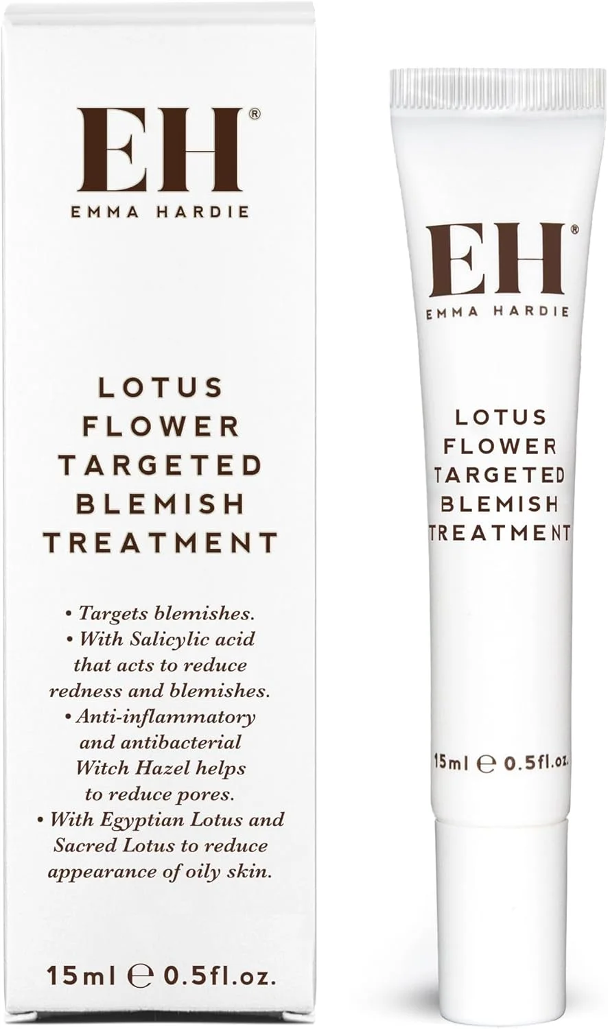 درمان لک گل لوتوس اِما هاردی، کرم ضد جوش با اسید سالیسیلیک و فندق افسونگر برای کنترل پوست چرب، سرم صورت