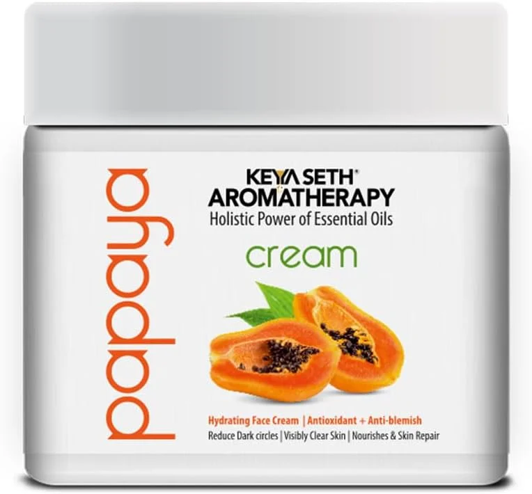 کرم پاپایا کیا ست آروماتراپی، غنی شده با عصاره پاپایا و ویتامین B5، روشن کننده، درخشان کننده و ضد لک - از بین برنده رنگدانه ها و لکه های تیره، کرم مغذی و آبرسان برای آقایان/خانم ها (50 میلی لیتر)