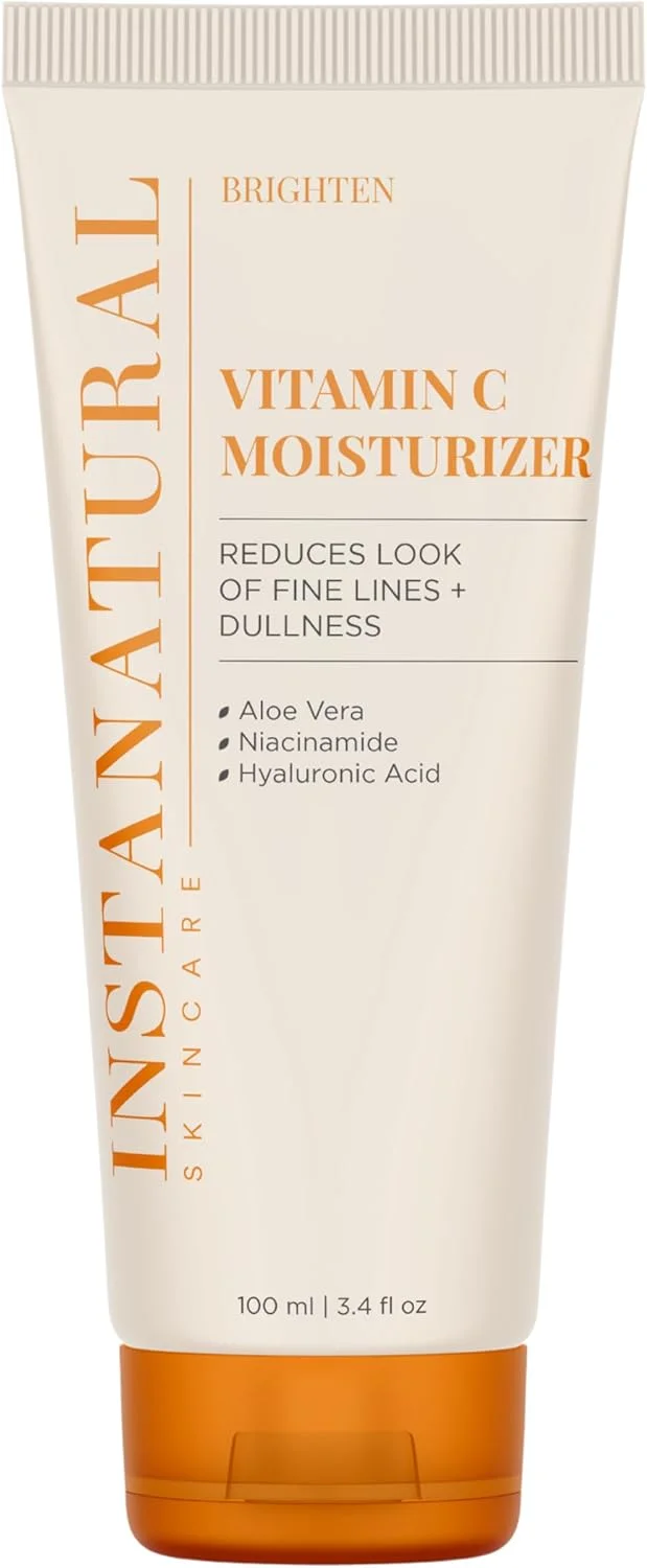 کرم مرطوب کننده صورت ویتامین C اینستنچرال، روشن کننده و کاهش دهنده ظاهر خطوط ریز و چین و چروک، حاوی اسید هیالورونیک، آلوئه ورا و نیاسینامید، 100 میلی لیتر