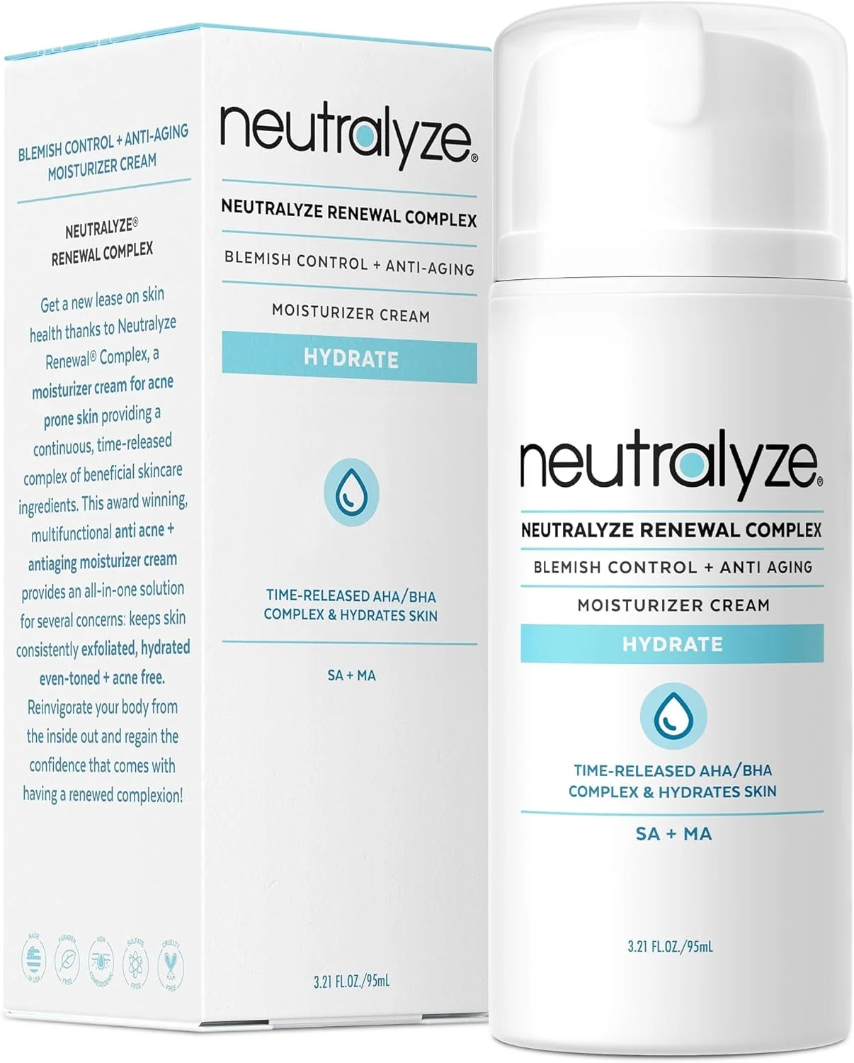 کرم مرطوب کننده ضد جوش نوترالیز با قدرت حداکثری حاوی 2% سالیسیلیک اسید + 1% ماندلیک اسید + تقویت کننده نیتروژن (100 میلی لیتر)