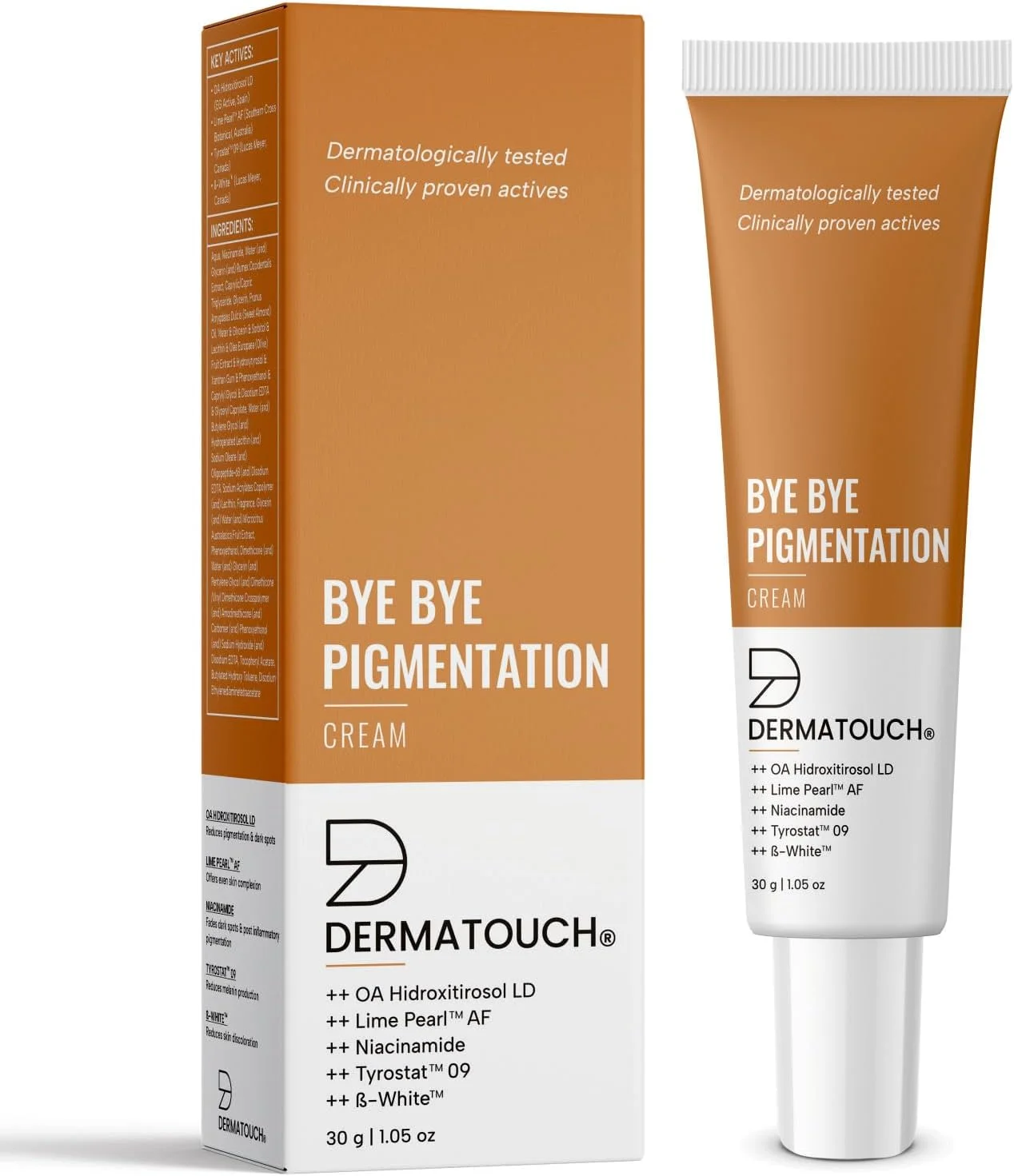 کرم ضد لک پوست DERMATOUCH || کرم ضد لک برای بانوان/آقایان حاوی نیاسینامید، B-White، لایم پرل، OA Hidroxitirosol LD و Tyrostat - 30 گرم