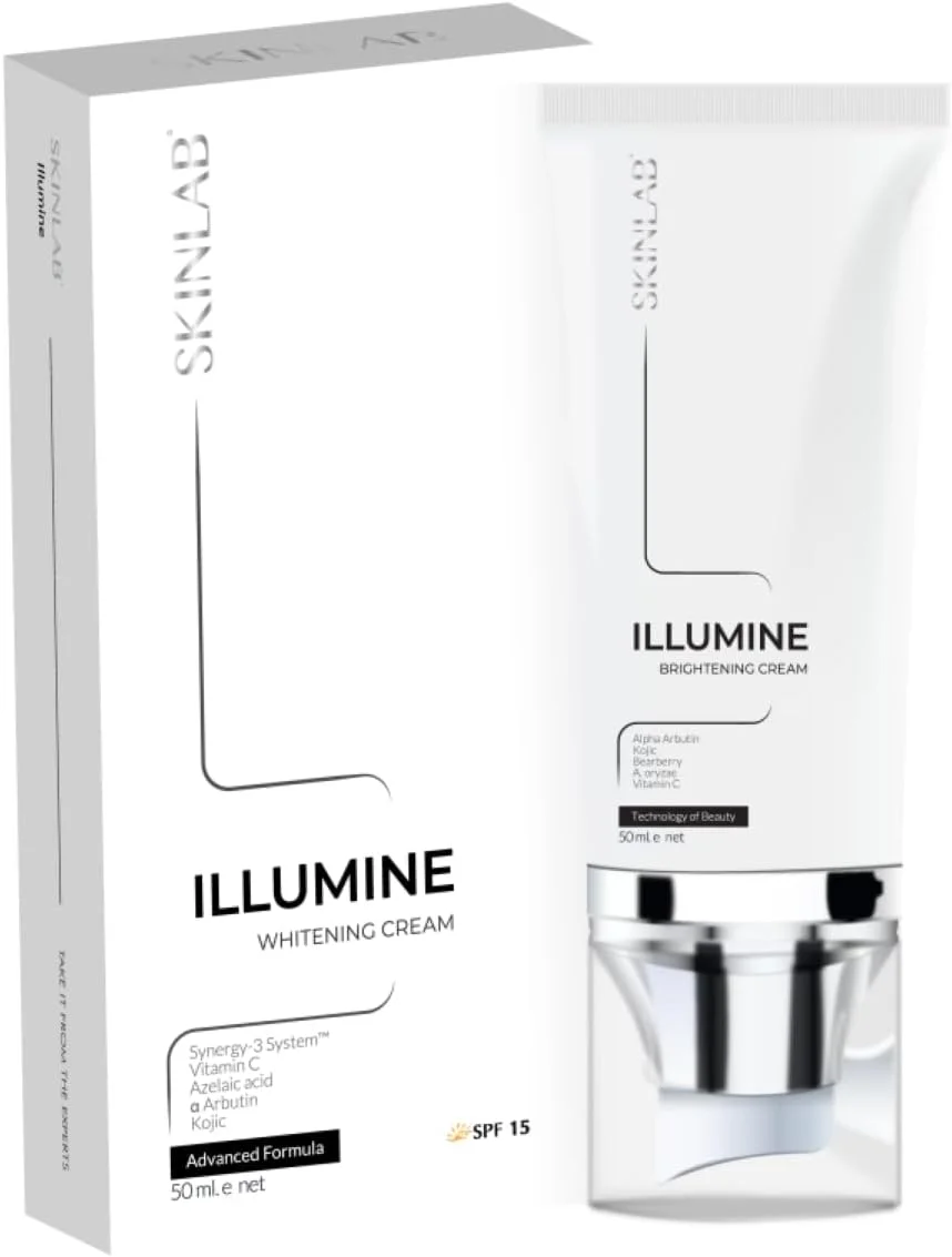 کرم روشن کننده پوست SKINLAB Illumine با SPF15، ویتامین C، فاقد پارابن و سولفات، کرم ضد لک با کوجیک اسید و آلفا آربوتین | 50 میلی لیتر