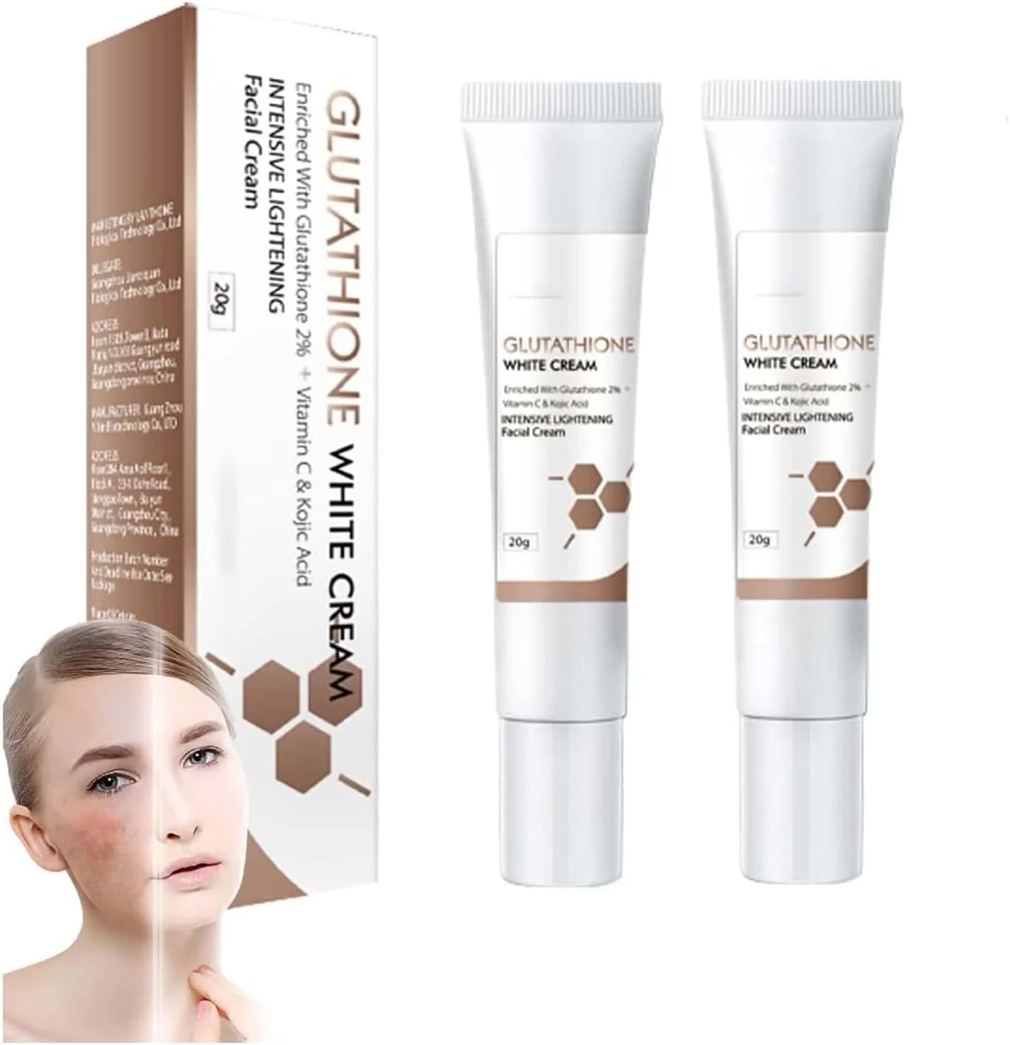 کرم روشن کننده گلوتاتیون، از بین برنده لک های تیره صورت، کرم مرطوب کننده و روشن کننده، لوسیون روشن کننده و از بین برنده لک، ملایم و غیر تحریک کننده، احیا کننده درخشش طبیعی (2 عدد) کرم روشن کننده گلوتاتیون، از بین برنده لک های تیره صورت، کرم مرطوب کننده و روشن کننده، لوسیون روشن کننده و از بین برنده لک، ملایم و غیر تحریک کننده، احیا کننده درخشش طبیعی (2 عدد)