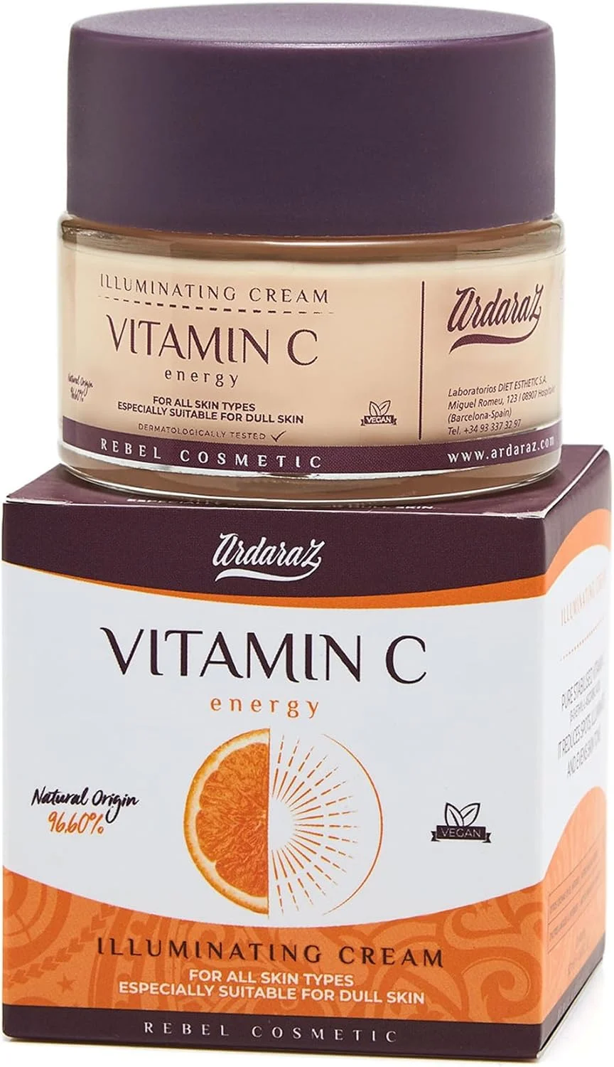 مرطوب کننده صورت ویتامین C آرداراز با نیاسینامید. کرم صورت برای بانوان، ضد لک، روشن کننده و ضد تیرگی پوست که لک ها را کاهش داده و با پوست چرب مقابله می کند. 50 میلی لیتر