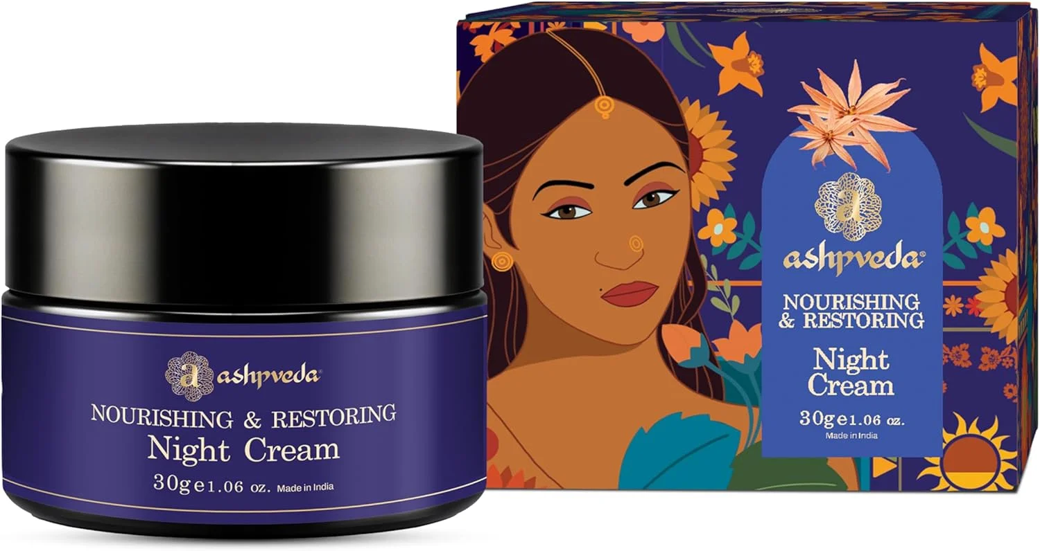 کرم شب چوب صندل و زعفران | کرم ضد پیری برای زنان و مردان | کاهش خطوط ریز و چین و چروک | مرطوب کننده بدون چربی و غیر چسبنده | برای انواع پوست درخشان و جوان (30 گرم)