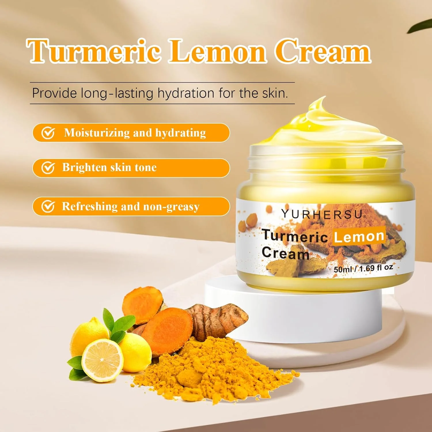 کرم صورت زردچوبه برای لکه‌های تیره - لوسیون روشن کننده طبیعی برای صورت و بدن که آکنه، جای زخم، آسیب های ناشی از آفتاب و هایپرپیگمنتیشن را از بین می برد و در عین حال رنگ پوست را یکنواخت کرده و درخشندگی را باز می گرداند.