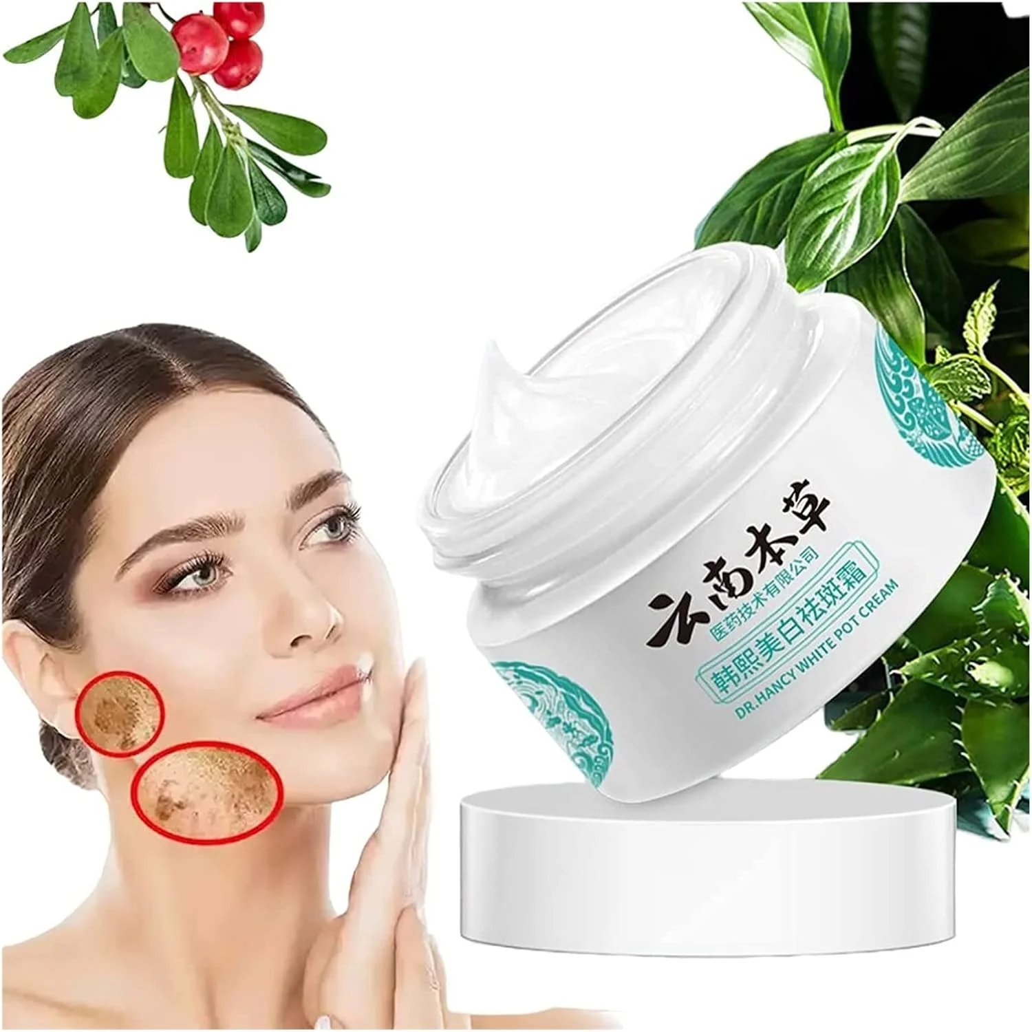 کرم رفع لکه‌های سفید دکتر هنسی، کرم اصلاح کننده لکه‌های تیره صورت، کرم حذف ملاسما و کک و مک، درمان هایپرپیگمانتاسیون صورت، کرم مرطوب کننده و صاف کننده پوست صورت (سایز :