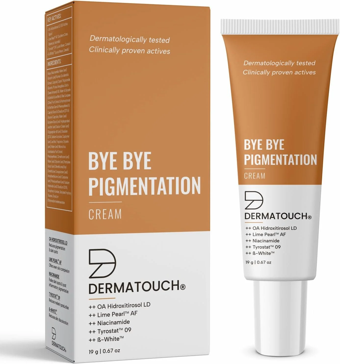 کرم ضد لک پوست DERMATOUCH || کرم ضد لک برای بانوان/آقایان حاوی نیاسینامید، B-White، لایم پرل، OA هیدروکسی تیروزول LD و تیرواستات - 19 گرم