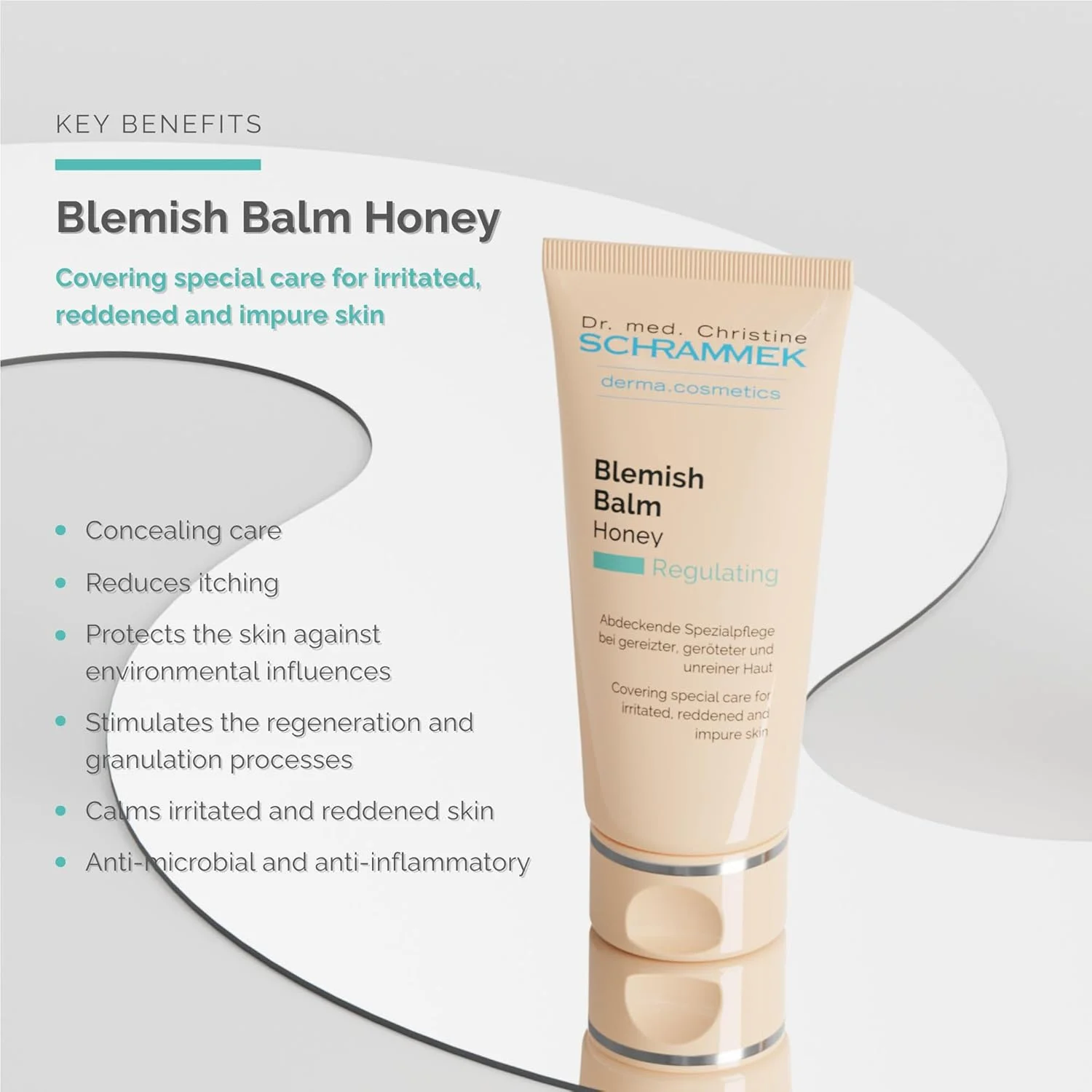 بالم ضد لک عسل دکتر شرامک (۴۱ میلی لیتر) - مراقبت ویژه پوششی برای پوست تحریک شده، قرمز و دارای ناخالصی - محصول اصلی از سال ۱۹۶۷ - کرم BB - مرطوب کننده رنگی صورت - مراقبت از پوست صورت