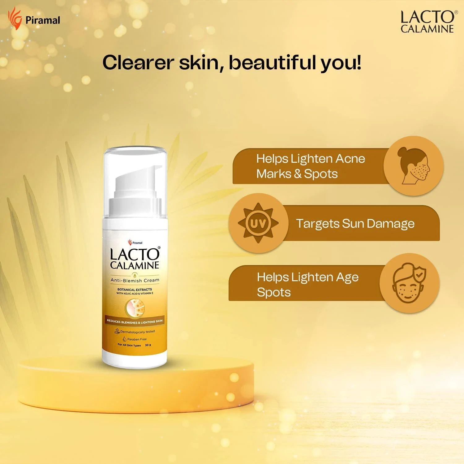 کرم صورت ضد لک لاکتوکالامین | 30 گرم x 2 | حاوی کوجیک اسید، عصاره های گیاهی و ویتامین E | محو کننده جای جوش و لک ها | کاهش رنگدانه و روشن کننده پوست | بدون پارابن و تست شده توسط متخصصین پوست