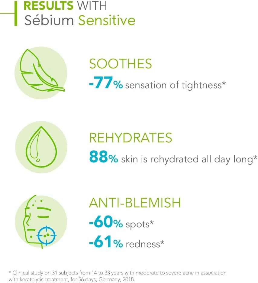 کرم مرطوب کننده و تسکین دهنده پوست مستعد جوش بایودرما سبیوم سنسیتیو، 30 میلی لیتر