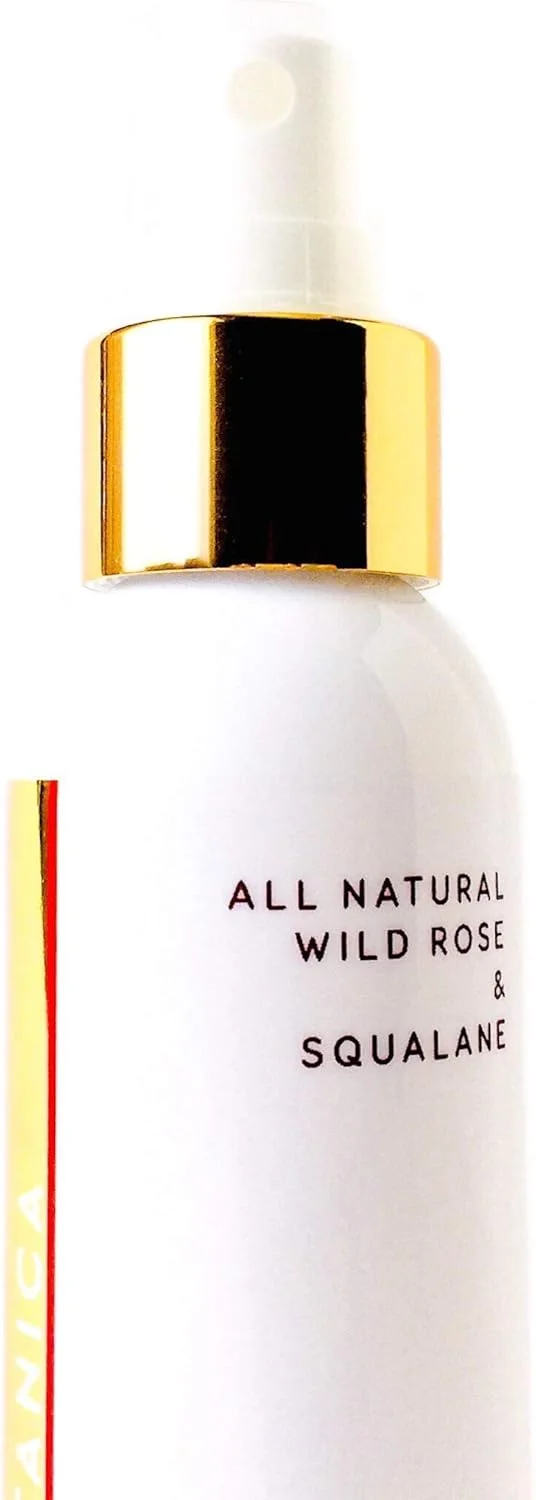 اسپری الترا آبرسان صورت حاوی گلاب، رز هیپ، آلوئه، اسکوالان، زیتون و ویتامین ها 120 میل - تونر، مرطوب کننده، سرم، پرایمر و اسپری فیکس کننده، 100% خالص، کاملا طبیعی، ارگانیک + علم پیشرفته، وگان - بدون الکل