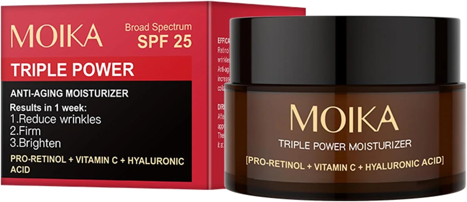 کرم صورت حاوی ویتامین C و هیالورونیک اسید، مرطوب کننده صورت روز و شب برای زنان و مردان، مراقبت از پوست آبرسان و ضد چروک، 30 گرم