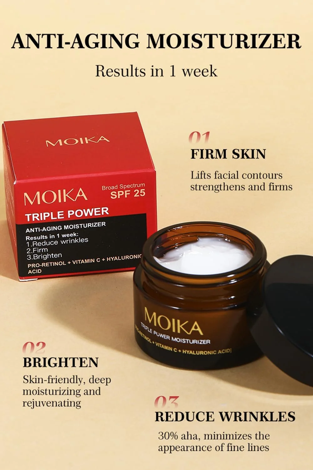 کرم صورت حاوی ویتامین C و هیالورونیک اسید، مرطوب کننده صورت روز و شب برای زنان و مردان، مراقبت از پوست آبرسان و ضد چروک، 30 گرم کرم صورت حاوی ویتامین C و هیالورونیک اسید، مرطوب کننده صورت روز و شب برای زنان و مردان، مراقبت از پوست آبرسان و ضد چروک، 30 گرم