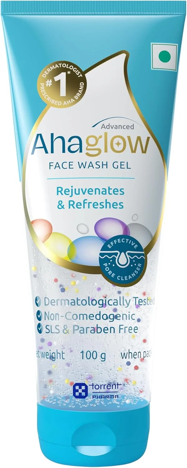 ژل شستشوی صورت پیشرفته Ahaglow، فرمول پاک کننده ملایم روزانه برای پوست های معمولی و چرب، 100 گرم