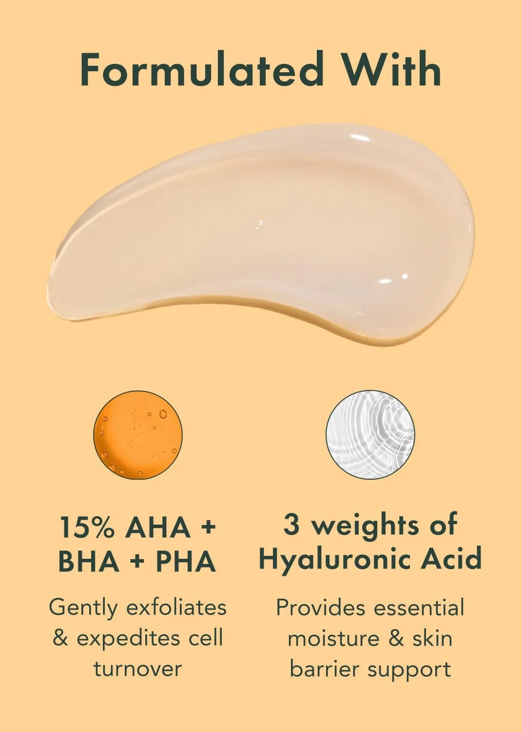 لایه بردار صورت ریل، سرم ژل لایه بردار سه اسید معجزه آسا - گلیکولیک، هیالورونیک اسید، 15% AHA، BHA، PHA، آبرسان، لک های تیره، مراقبت از پوست کره ای (50 میلی لیتر)