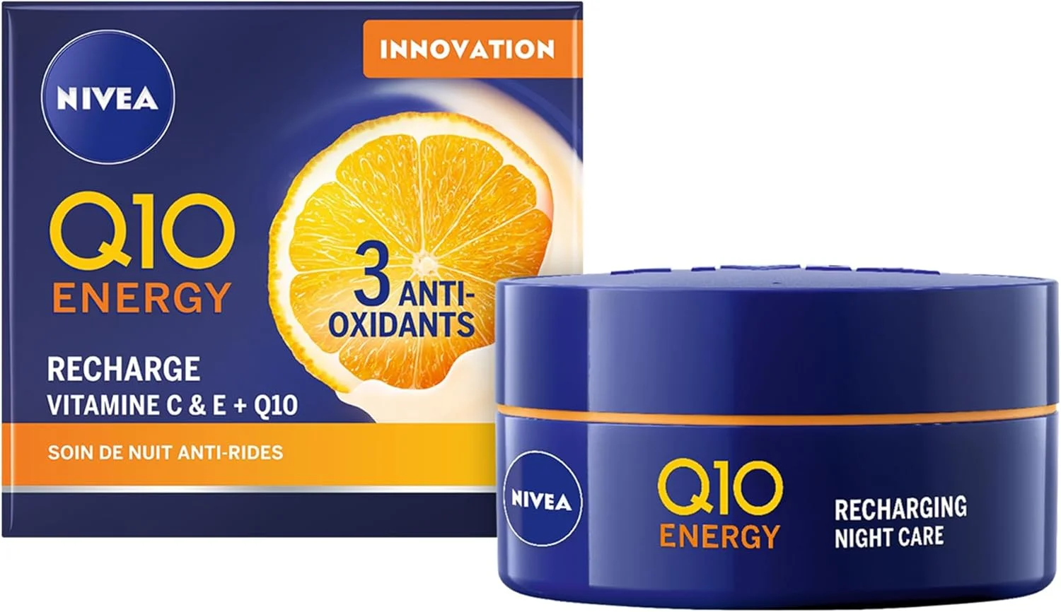 کرم شب صورت نیوآ Q10 Energy Recharging، ویتامین C + E، 50 میلی لیتر