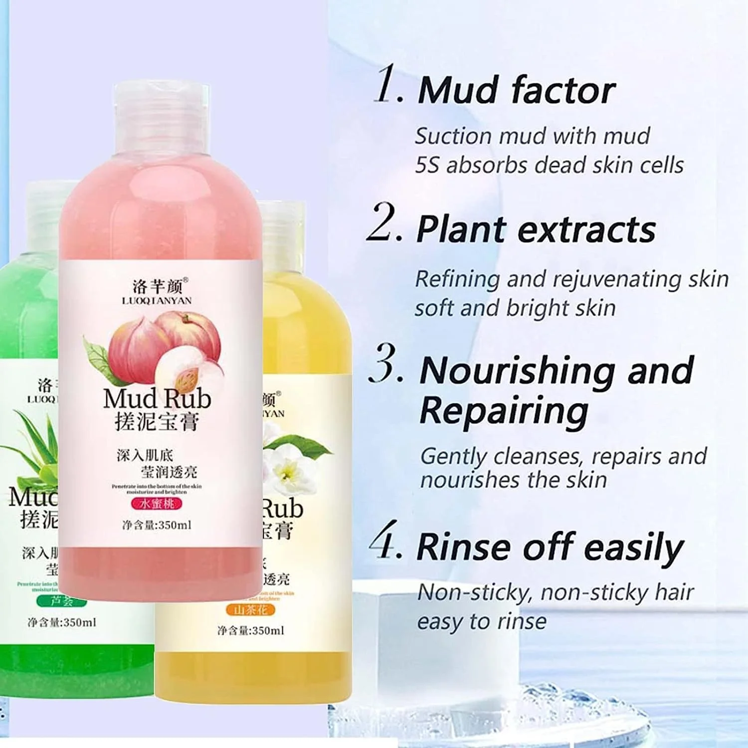 اسکراب لایه بردار بدن، ژل لایه بردار بدن، حاوی آلوئه ورا، رایحه گل، اسکراب بدن با رایحه هلو 350 میلی لیتر (کاملیا)