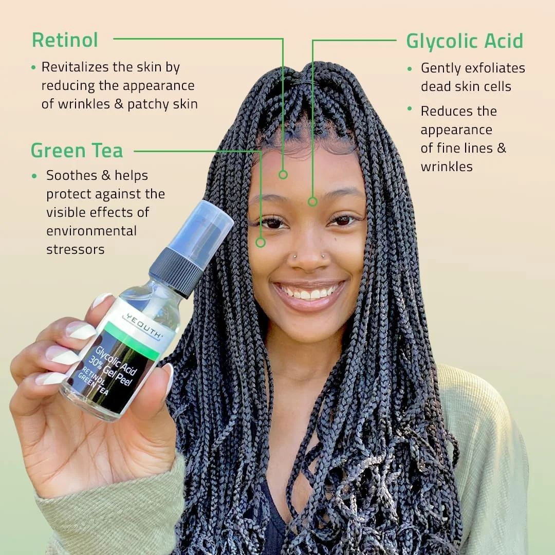 لایه بردار گلیکولیک اسید 30% یوت با رتینول و چای سبز، 60 میلی لیتر - لایه برداری، درمان خطوط ریز و چروک - لایه بردار صورت