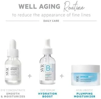 سرم صورت آبرسان و ضد چروک SVR [B3]، حاوی 5% نیاسینامید و 3 نوع اسید هیالورونیک، ترمیم کننده پوست دهیدراته و حساس، 30 میلی لیتر