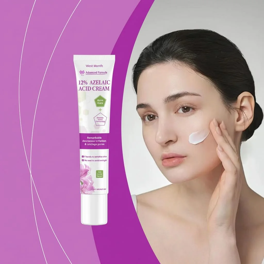 سرم آزلائیک اسید KASTWAVE، کرم آزلائیک اسید 12% با هیالورونیک اسید و نیاسینامید، ژل آزلائیک اسید برای کاهش لک و آکنه روزاسه، مرطوب کننده و متعادل کننده سبوم، مناسب برای پوست حساس