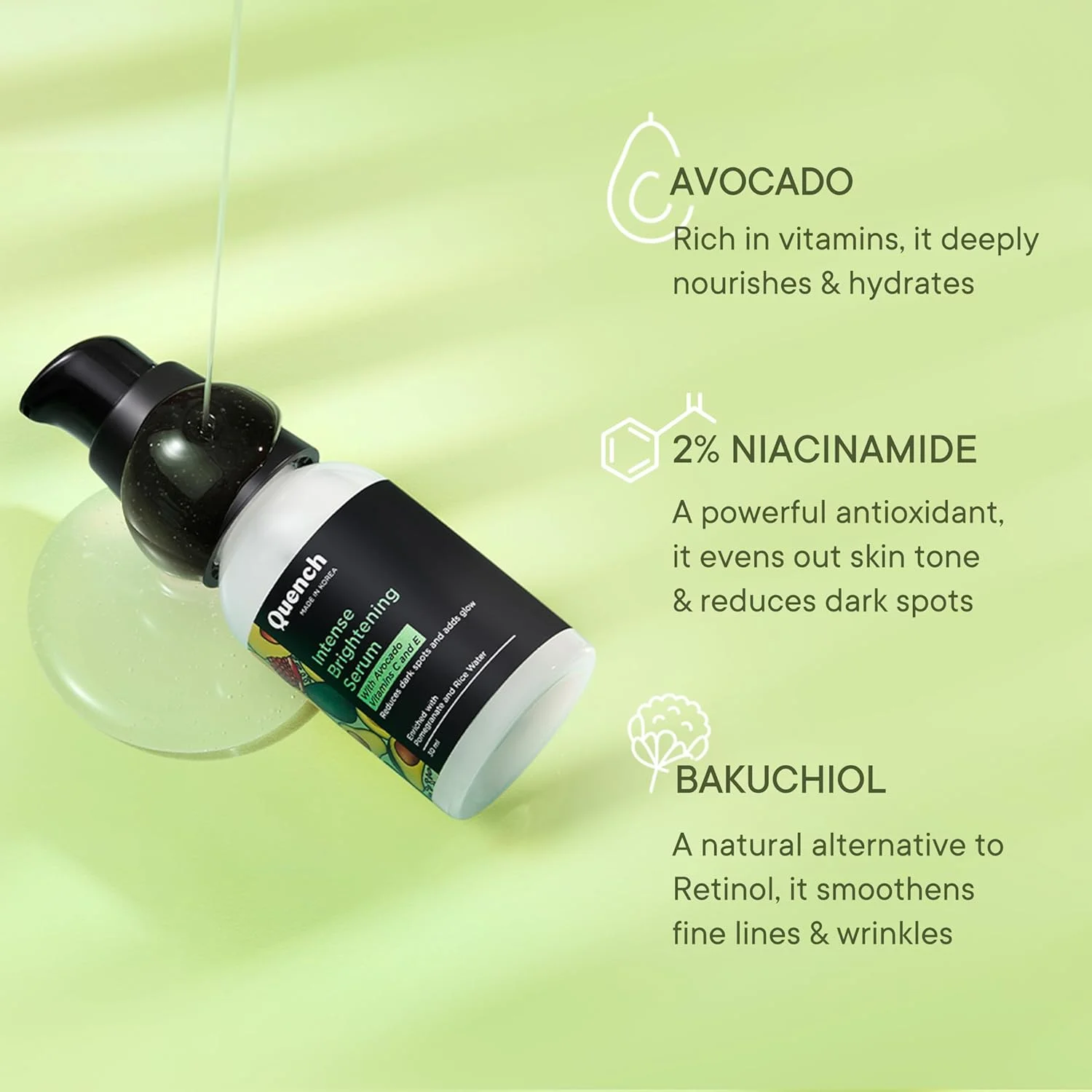 سرم روشن کننده قوی نیاسینامید 2% کوئنچ بوتانیکس برای لک و تیرگی پوست | سرم صورت | بهبود بافت پوست | کاهش خطوط ریز | ساخت کره (30 میلی لیتر)