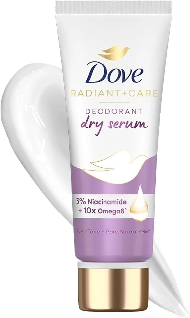 سرم خشک داو حاوی نیاسینامید و امگا 6 | سرم خشک دئودورانت داو Radiant + Care | حجم 40 میلی لیتر
