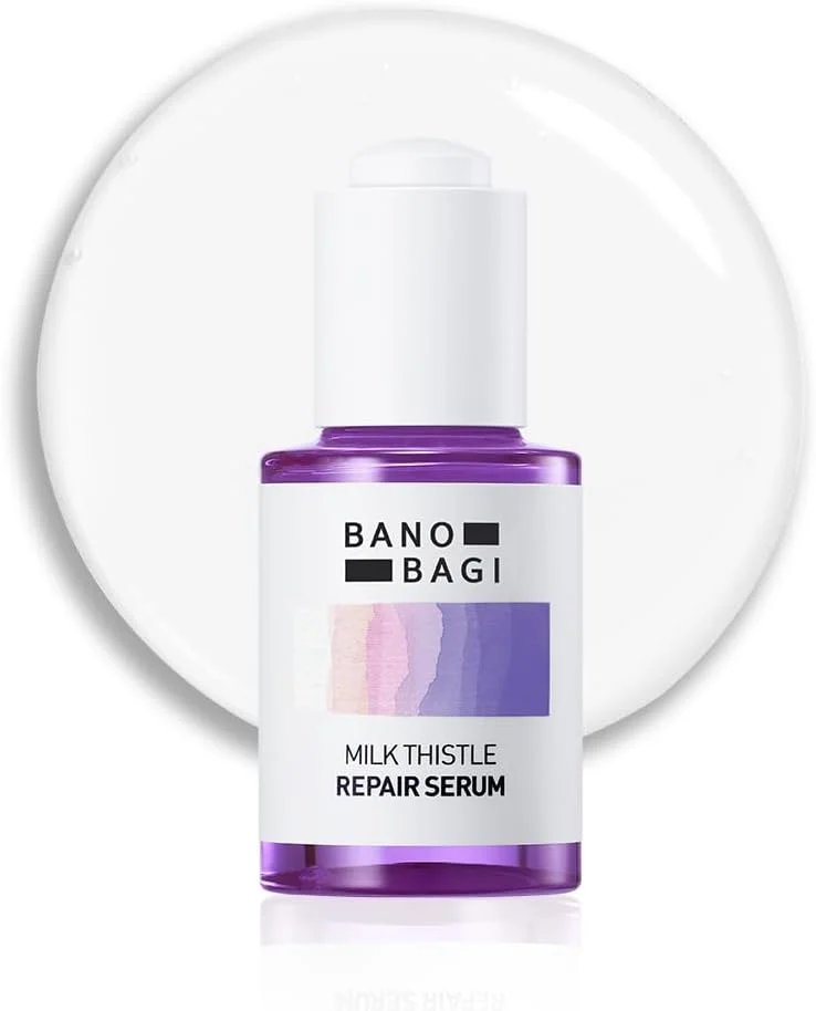 سرم ترمیم کننده خار مریم بانوباگی | سرم آبرسان و مرطوب کننده صورت | سرم سفت کننده پوست صورت حاوی عصاره ریشه باباآدم و اسید هیالورونیک (30 میلی لیتر)