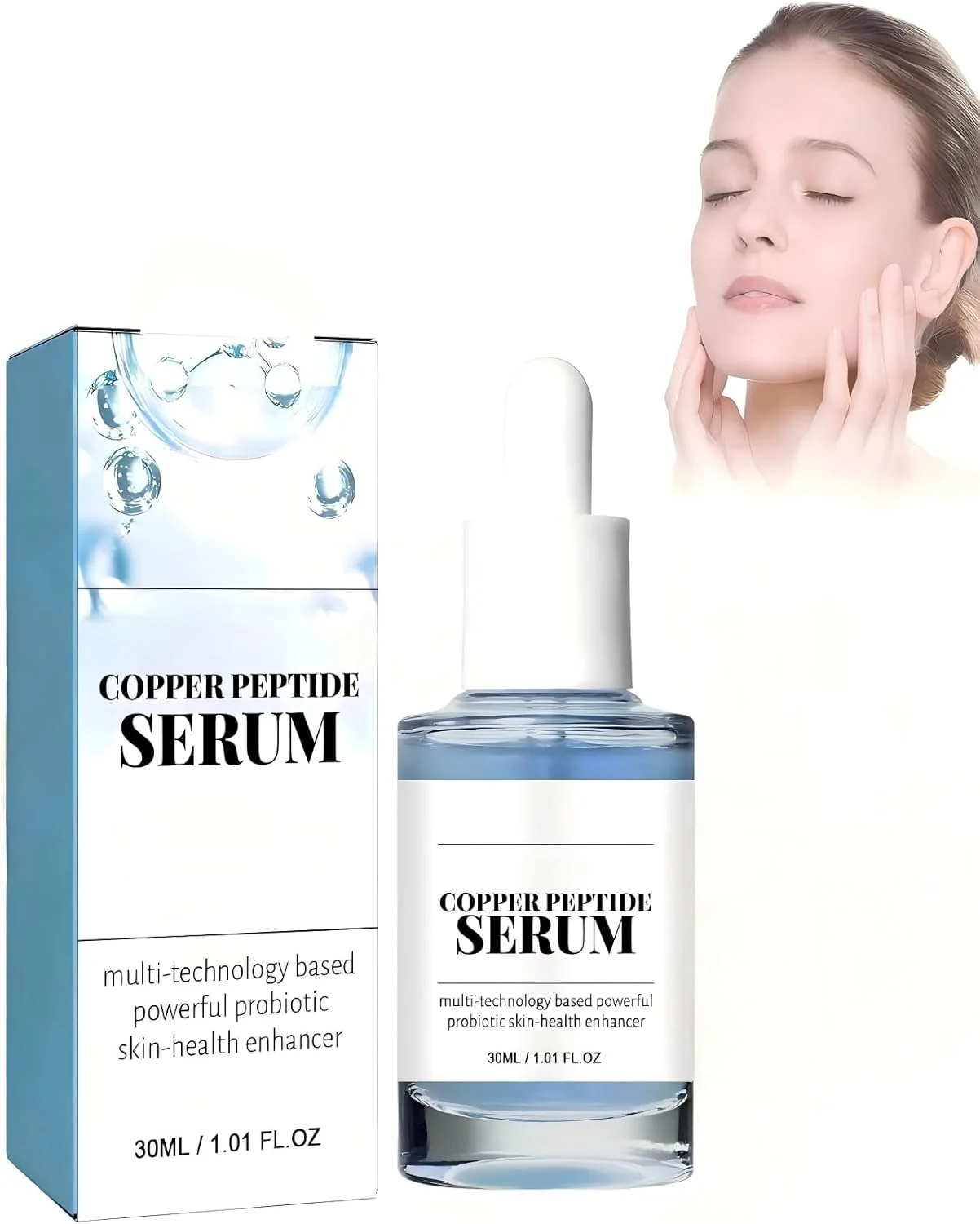 سرم پپتید مس آبی، سرم مرطوب کننده و روشن کننده پوست، اسانس ضد پیری، برای کاهش خطوط ریز، سفت کردن منافذ