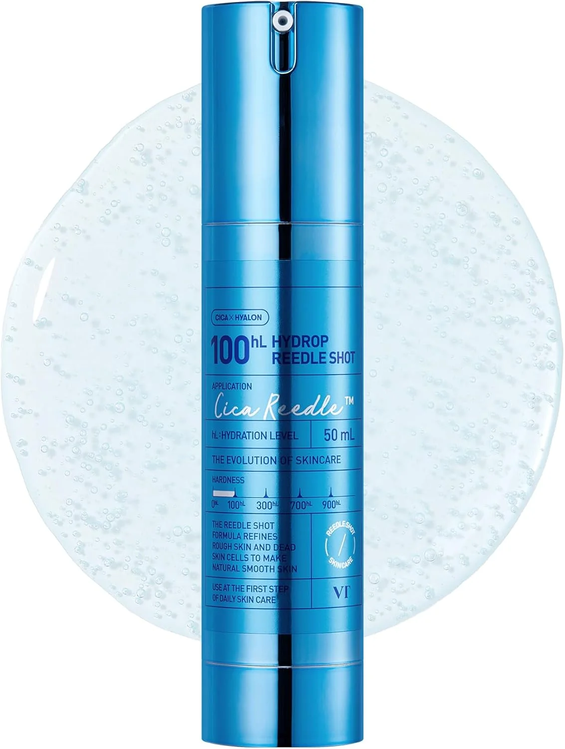 وی تی کازمتیکس هیدرو ریدل شات 100hL، سرم میکرونیدلینگ هیالورونیک اسید، آبرسان و مرطوب کننده قوی اگزوزوم، پوست نرم و شیشه ای، بوستر پوست کره ای 50 میلی لیتر