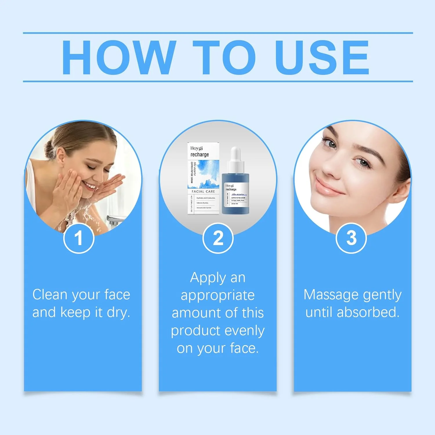 سرم پپتیدهای مس – کرم پپتیدها برای صورت، مرطوب کننده عمیق برای مراقبت از پوست، سرم صورت با گلیسرول