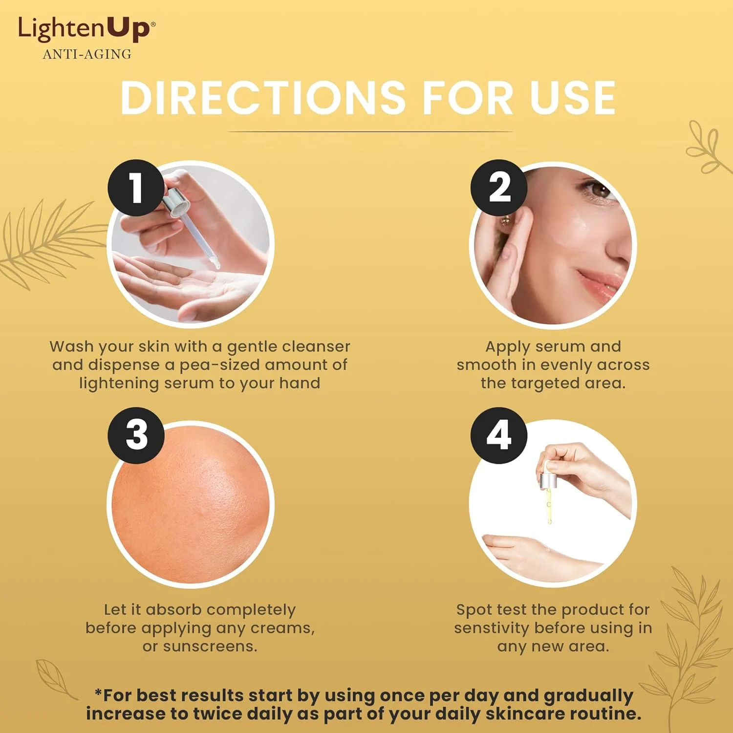 سرم روشن کننده پوست ام آی سی لایتن آپ - 30 میلی لیتر | سرم مرطوب کننده صورت | سرم آبرسان برای لکه های ناشی از آفتاب و لکه های پیری | حاوی روغن آرگان، شی باتر و آلفا آربوتین