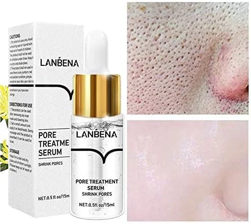 سرم اسانس مراقبت از پوست منافذ LANBENA برای کوچک کردن منافذ + رفع خشکی + کنترل چربی + سفت کننده + مرطوب کننده