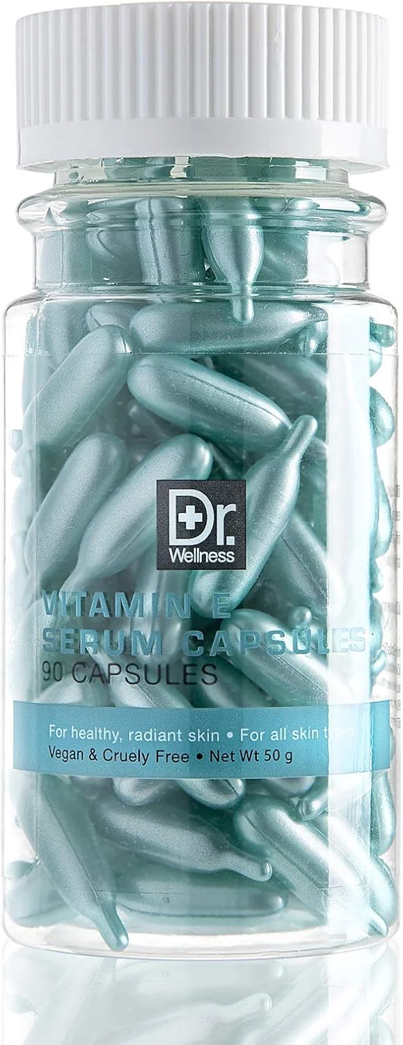 کپسول های سرم مرطوب کننده و ضد پیری دکتر Wellness حاوی ویتامین E، برای پوست درخشان و شاداب، 90 عدد