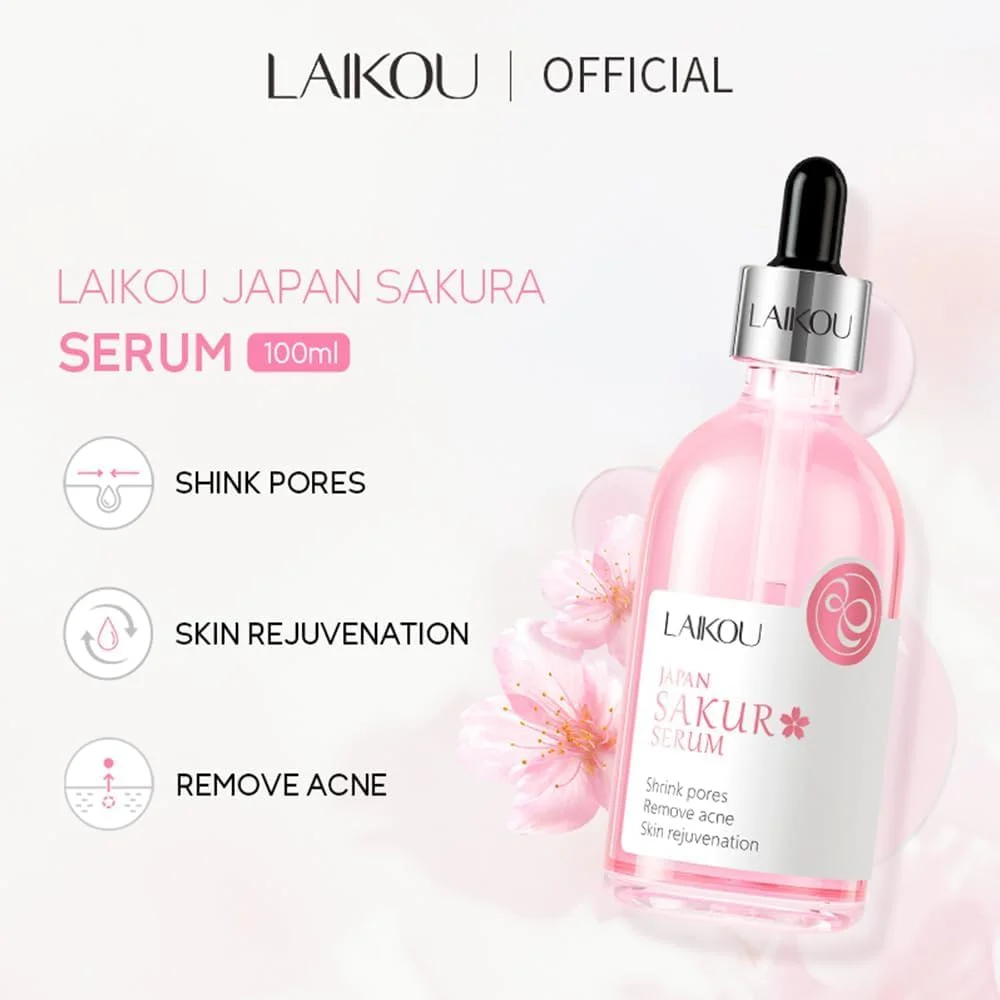 اسانس صورت ویتامین C ساکورا - سرم ضد پیری ژاپنی با اثرات روشن کننده و مرطوب کننده، کاهش لکه های تیره، یکنواخت کننده رنگ پوست، بهبود پوست کدر و خطوط ریز برای درخشش