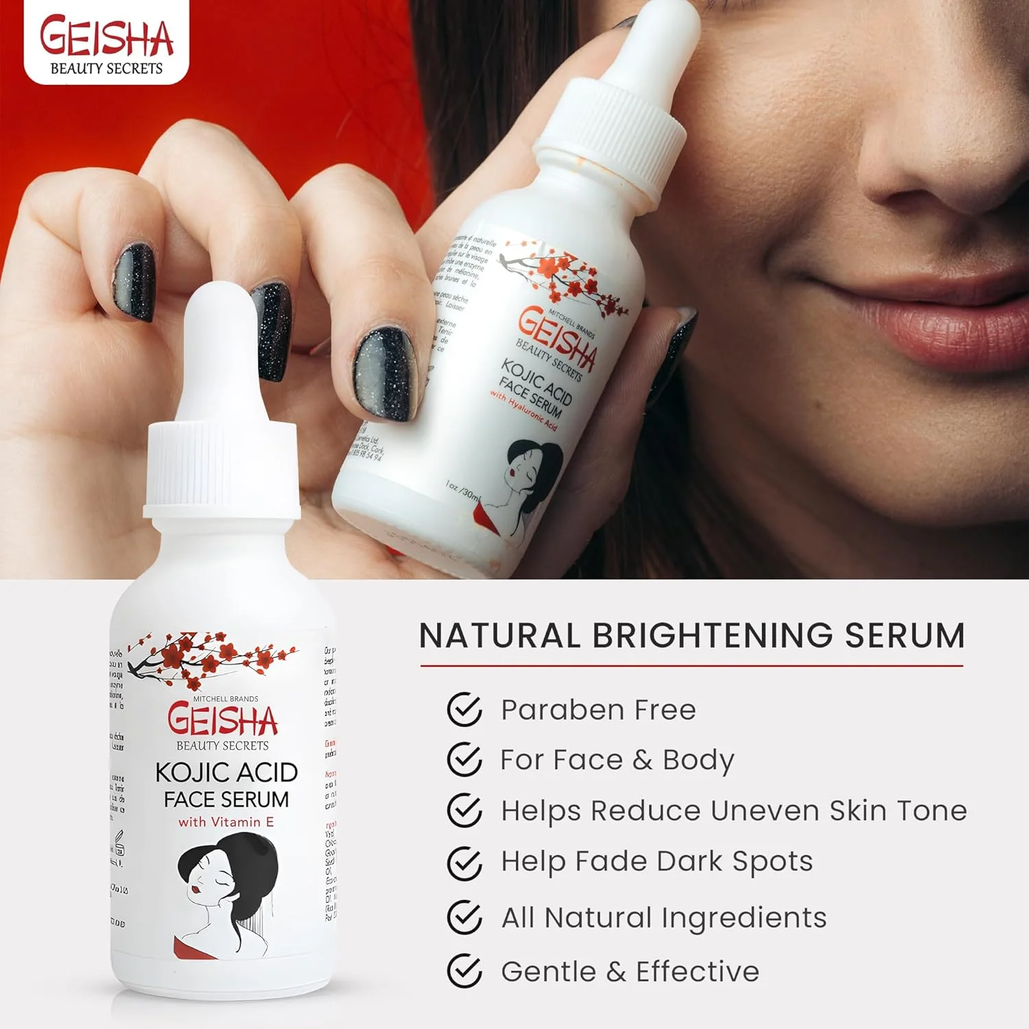 سرم کوجیک اسید - 30 میلی لیتر - کمک به رفع لک های صورت، بدن، زیر بغل، آرنج و زانو - ساخت آمریکا