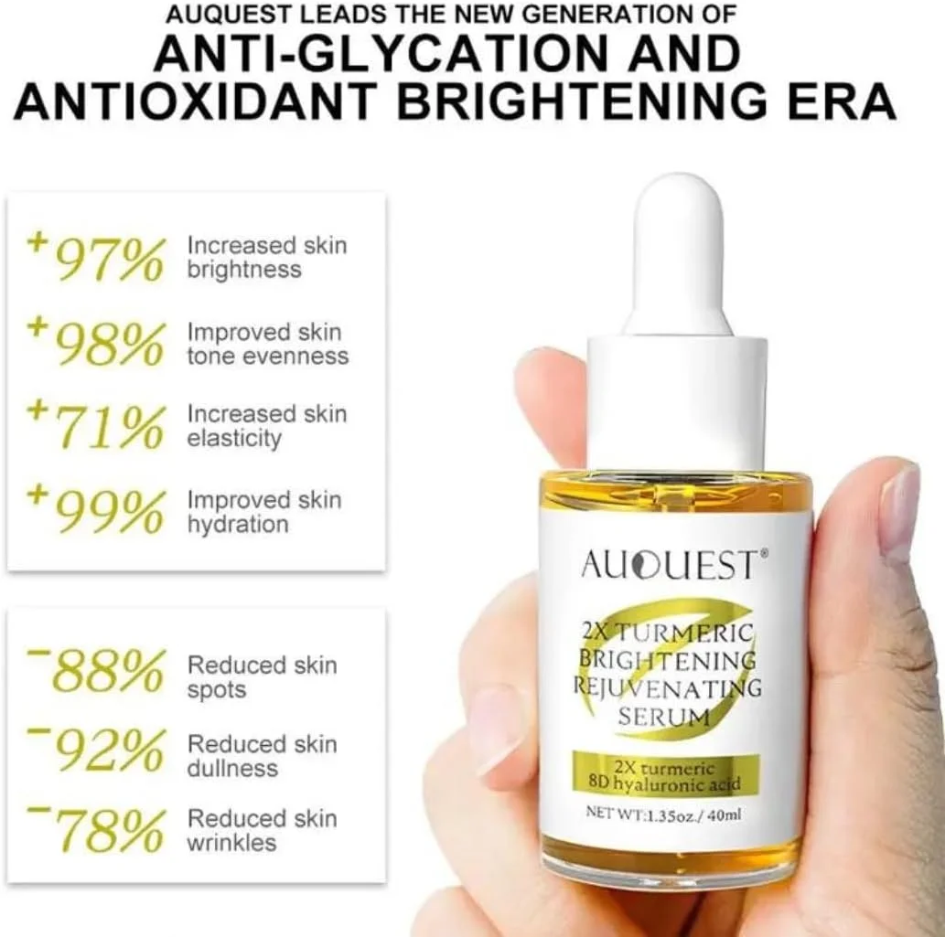 سرم زردچوبه نیکیتا ویوی 40 میلی لیتر، سرم آبرسان و مرطوب کننده و احیا کننده زردچوبه برای لک های تیره، چین و چروک و تیرگی پوست با 2 برابر زردچوبه و اسید هیالورونیک 8 بعدی