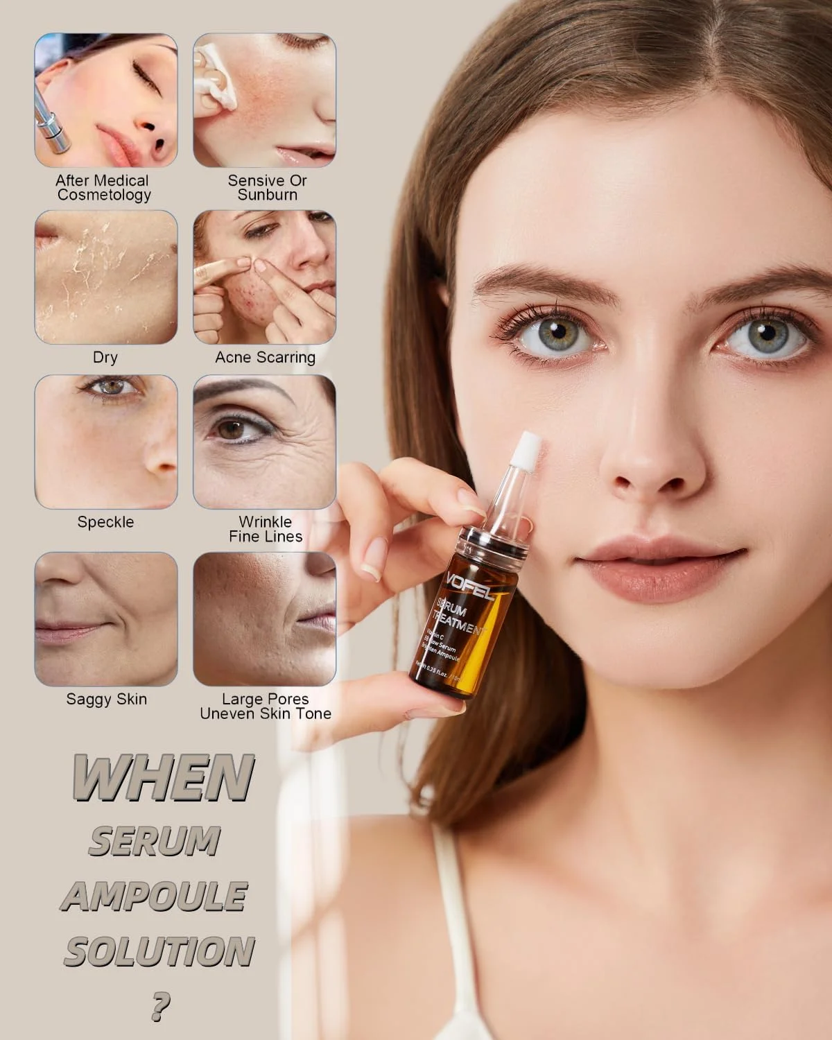 سرم ضد پیری حاوی اسید هیالورونیک و ویتامین C برای صورت، سرم سنتلا مرطوب کننده 10 میلی لیتر، 4 بسته 16 ویال آمپول سرم صورت (جعبه هدیه 4 بسته)