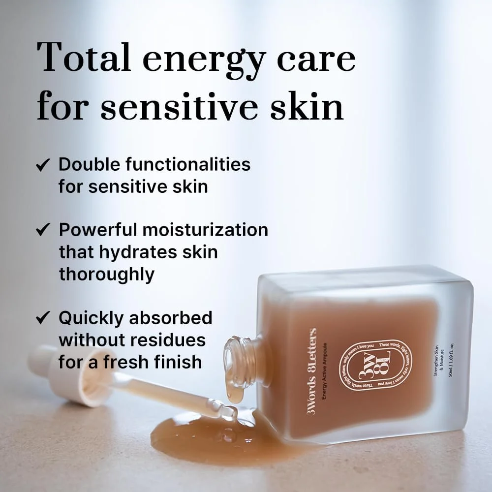 سرم فعال کننده انرژی 50 میلی لیتر | آمپول صورت وگان برای انواع پوست | سرم تسکین دهنده و مرطوب کننده صورت | مراقبت از پوست کره ای | کی-بیوتی |