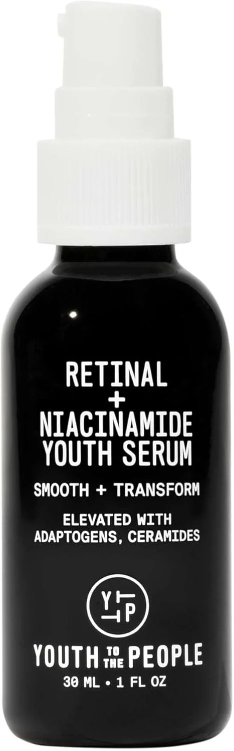 سرم جوانساز رتینال + نیاسینامید Youth To The People - سرم آداپتوژن و سرامید - سفت کننده منافذ، جایگزین رتینول ضد پیری + سرم نیاسینامید - سرم مرطوب کننده شب (30ml)