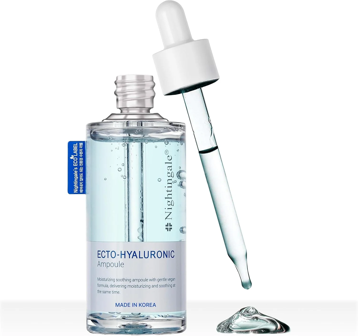 سرم آمپول هیالورونیک نایتینگل کره‌ای ECTO حجم 50 میلی‌لیتر - ترمیم و مرطوب‌کننده پوست، سرم ضد پیری - استفاده روزانه برای پوست حساس - مراقبت از پوست با مواد کاملا طبیعی