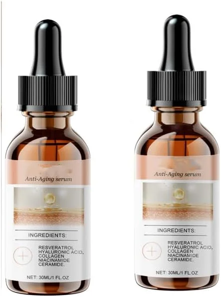 سرم رزوراترول و هیالورونیک اسید فرمول جدید – سرم صورت آنتی اکسیدان و ضد چروک با سی گریل و کلاژن، اسانس مرطوب کننده و سفت کننده برای انواع پوست (2 عدد)