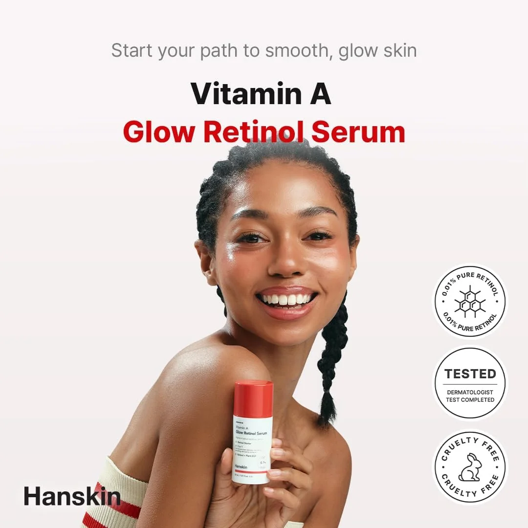 سرم صورت هانسکین حاوی 0.1% رتینول خالص برای مبتدیان، کاهش خطوط ریز و چروک، سرم مرطوب کننده ضد پیری، برای صاف کردن، استحکام بخشیدن، احیا و درخشش پوست، مراقبت از پوست کره ای، 30 میلی لیتر