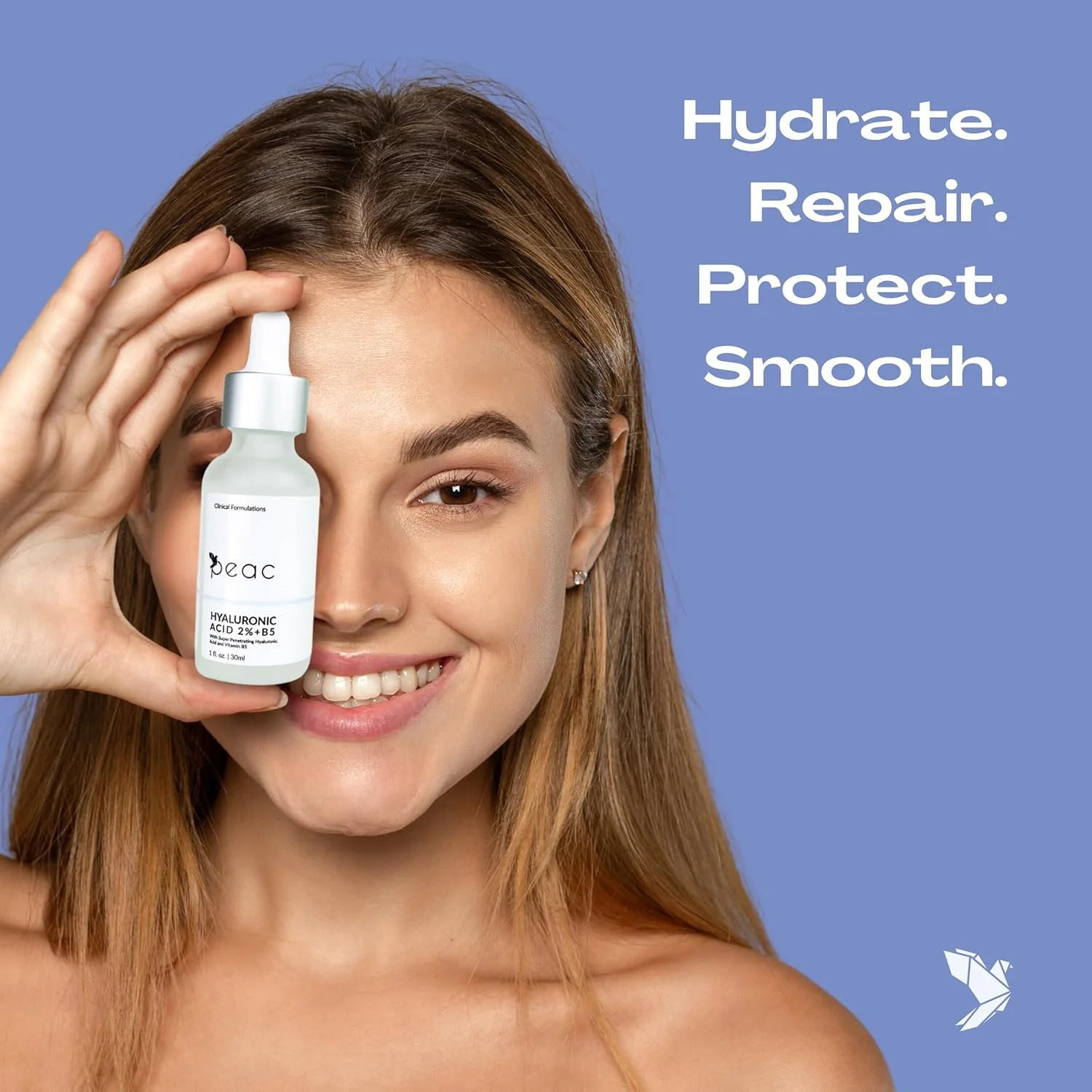 سرم هیالورونیک اسید 2% + B5، حجم 30 میلی‌لیتر - ساخت آمریکا - مناسب برای انواع پوست - سرم هیالورونیک اسید برای صورت - آبرسان، حجیم کننده و سبک - بدون عطر - سرم مرطوب کننده صورت برای بانوان