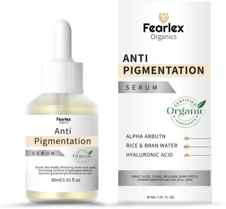 سرم درخشش ارگانیک با 68% برنج، 2% آلفا آربوتین و 2% هیالورونیک اسید | سرم ضد لک برای روشن کردن پوست، محو کردن لکه های تیره و تقویت سلامت پوست