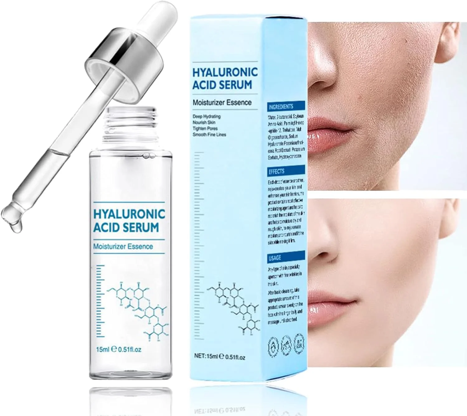 سرم هیالورونیک اسید کره ای، اسانس آبرسان 4 بعدی برای پوست کدر و آسیب دیده، کاهش دهنده چین و چروک و لکه های تیره (15 میلی لیتر)