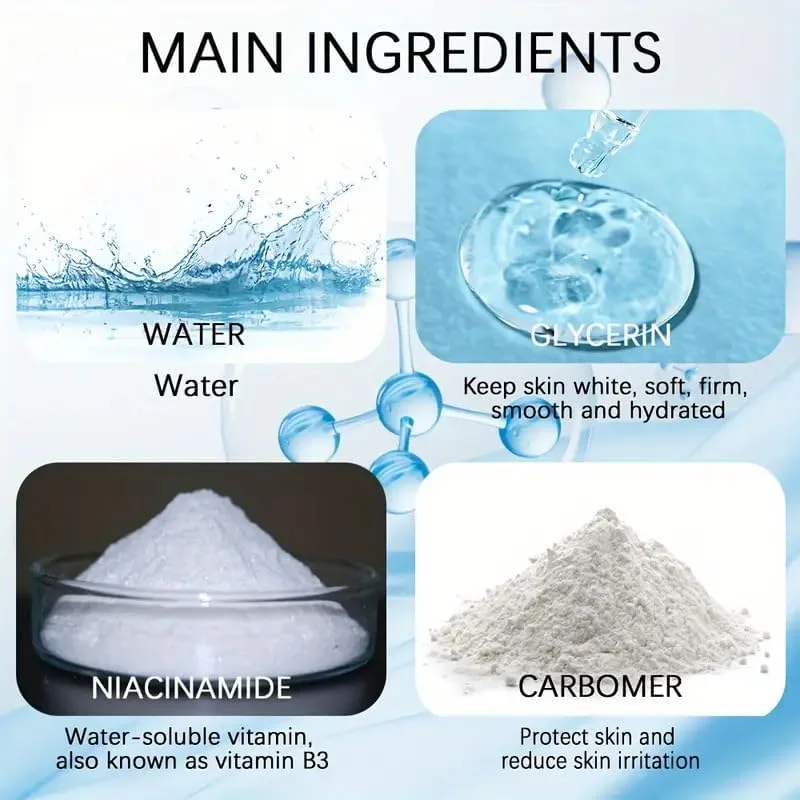 سرم هیالورونیک اسید، سرم صورت برای زنان، سرم آبرسان ضد پیری - سرم های هیالورونیک اسید برای صورت، درخشش اصلاح کننده لکه های تیره، مراقبت از پوست صاف 20 میلی لیتر